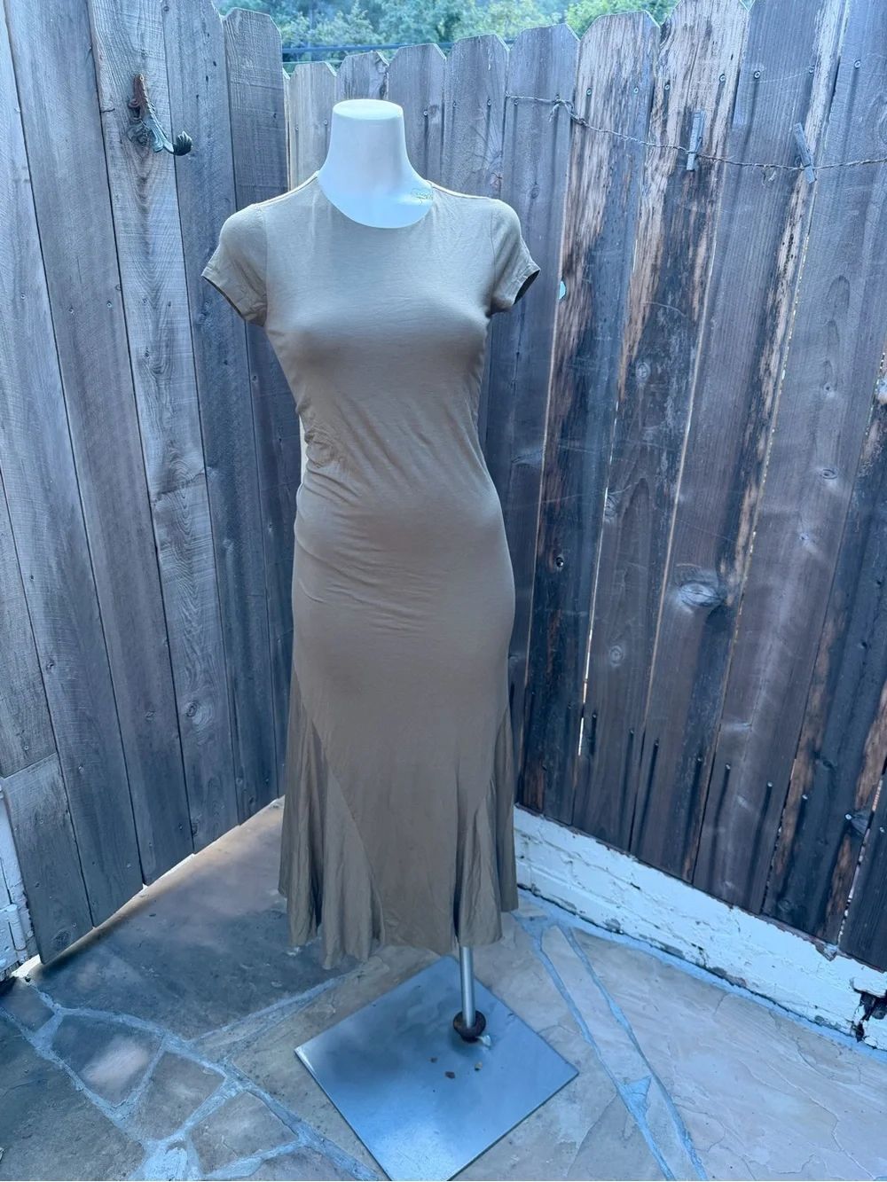 Ralph Lauren Women’s Short-Sleeve Midi Dress in Tan XS